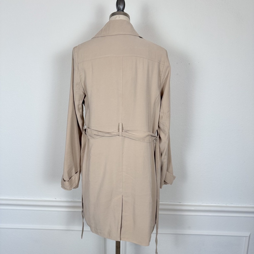 Banana Republic Women's Trench Coat Size S Beige Lightweight Belted - Picture 4 of 11